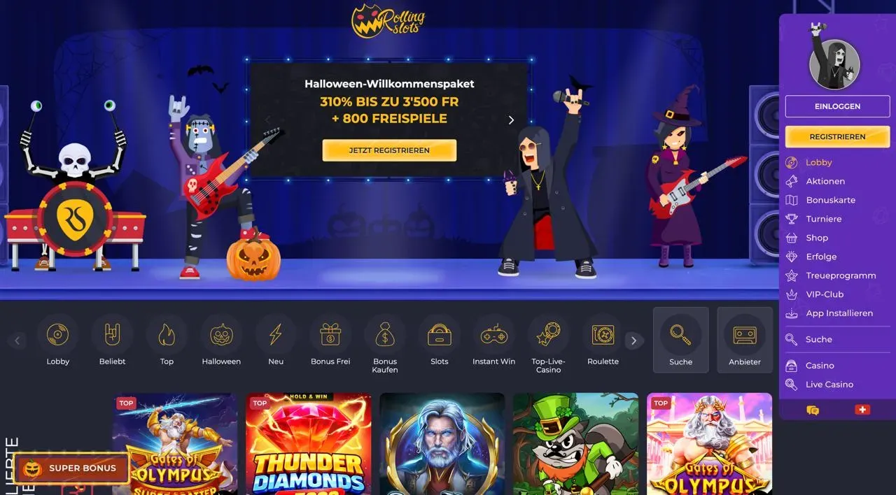 RollingSlots Casino Startseite